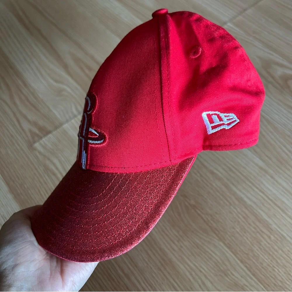 NEW New Era Houston Rockets Red Glitter Hat Youth